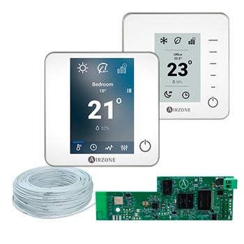 AIRZONE - Pack Thermostats Blueface zero (1) Lite Radio Blancs (7)+Webserver Cloud Wifi