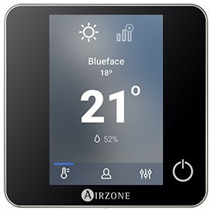 AIRZONE - Thermostat Aidoo Intelligent Couleur Blueface zero Filaire Noir