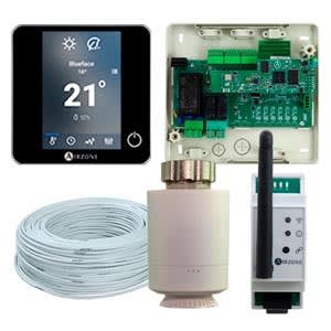 AIRZONE - Pack Airzone Radiant 4Z  Radiateur A Eau- 1 BluefaceZero Noir+4 Tetes Thermo R