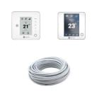 AIRZONE - Pack Thermostats BluEZero (1) Lite Filaires Blancs (4) + Câble