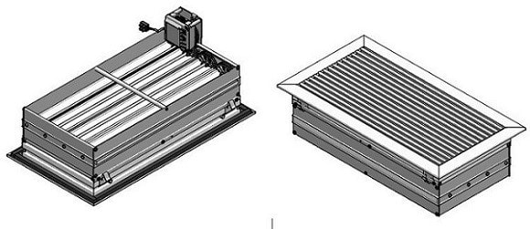 AIRZONE - AZ Grille lineaire 0° deflexion ver motorisee 600x200 mm blanc clip