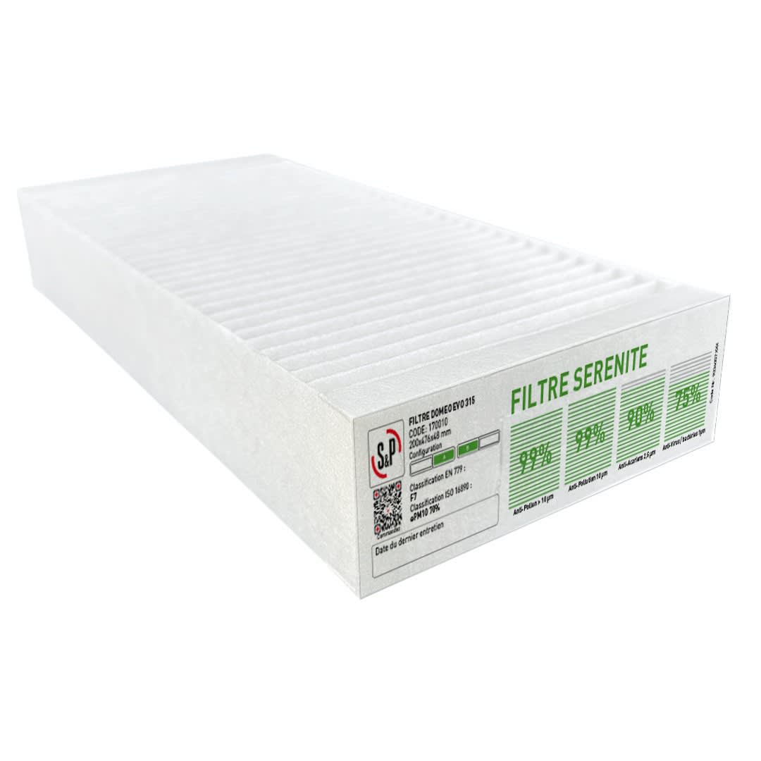 S&P - Filtre DOMEO EVO 315 SERENITE, absorption grosses particules