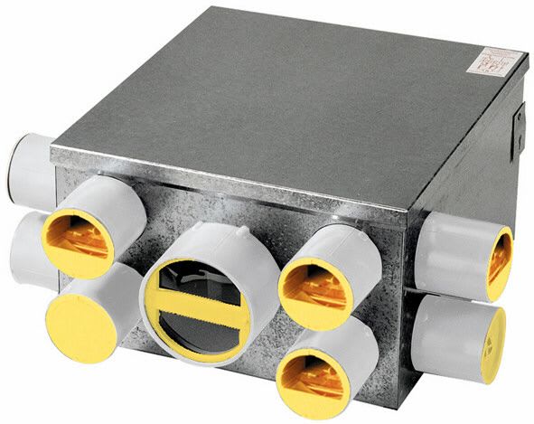 S&P - Caisson VMC auto spécial grande maison, 8 piquages sanitaires, 1 piquage cuisine