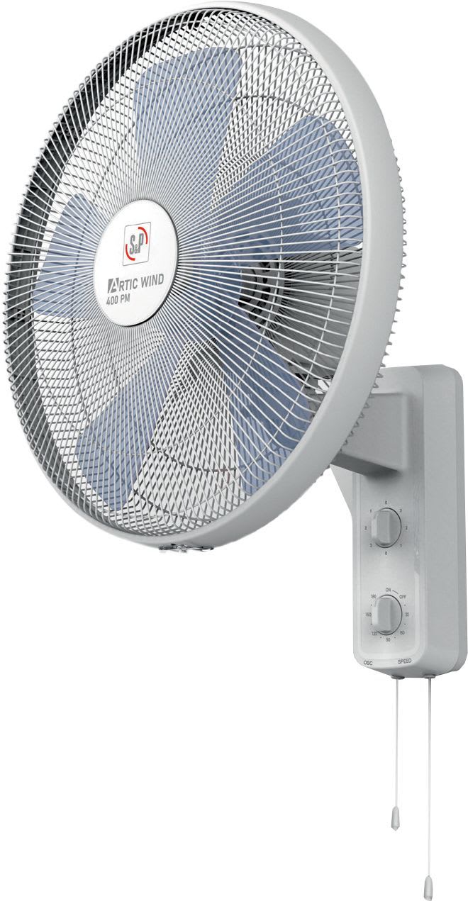 S&P - Ventilateur de mur 3 vitesses, D 400 mm, vitesse d'air : 2,3 m/s.