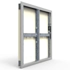 S&P - Volet de désenfumage à portillon pour install. verticale avec grille de façade