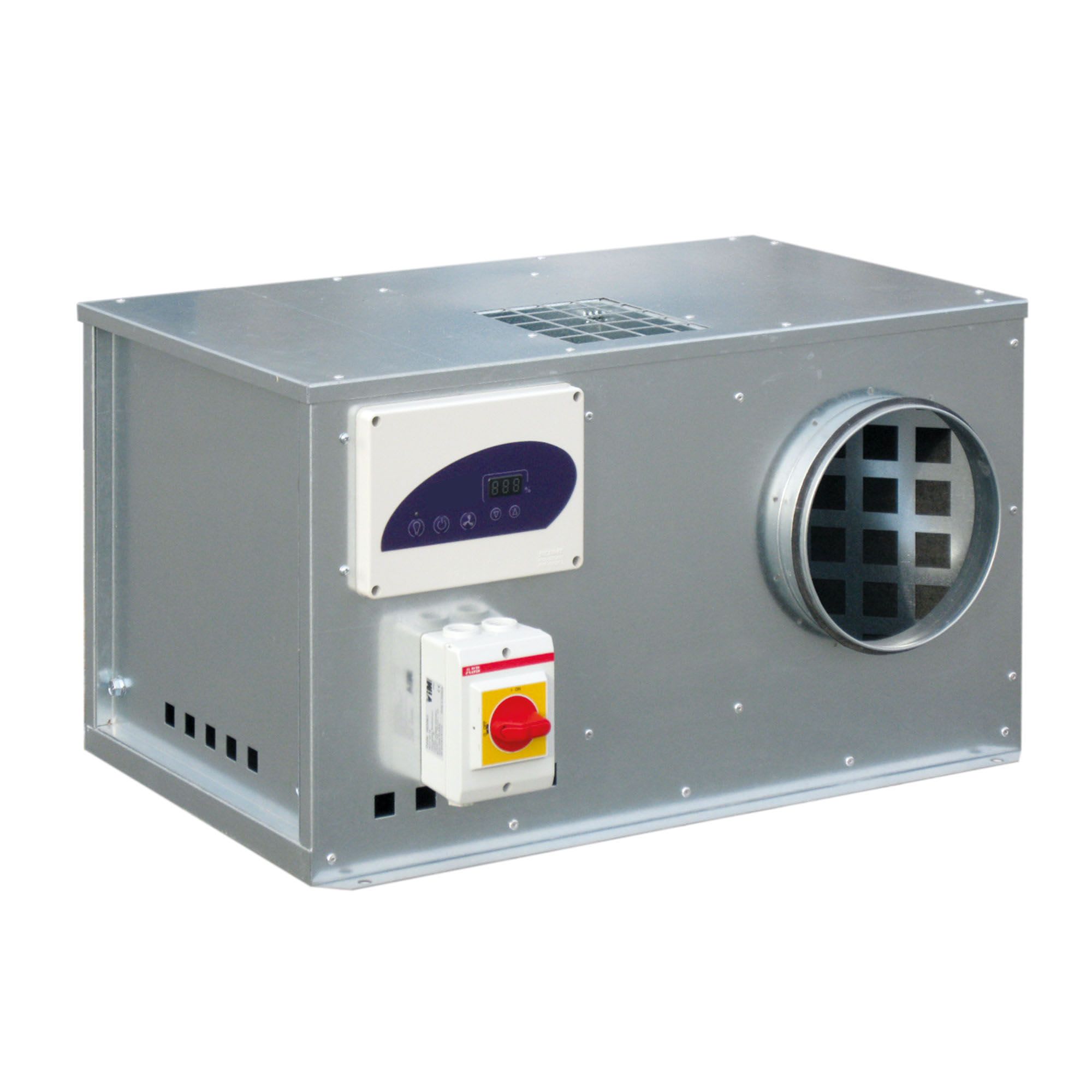 S&P - Caisson C4 régulé, 2100 m3/h, coudé à 90°,dépressostat et inter de proximité