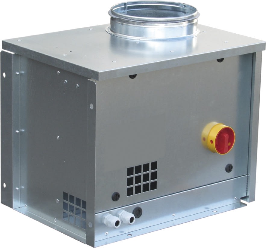 S&P - Caisson C4 800 m3/h, flux à 90°, diamètre raccord réseau 250 mm, inter monté