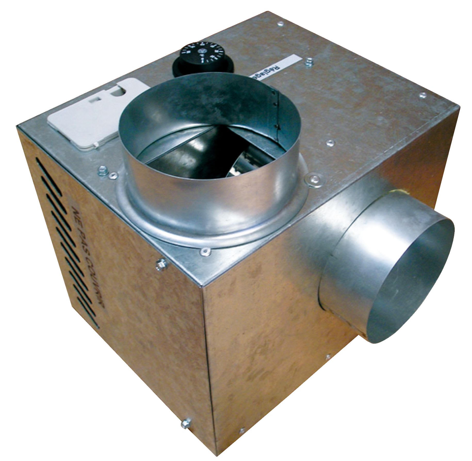 S&P - Répartiteur d'air chaud pour foyer fermé, 400 m3/h, thermostat intégré, D 125 mm