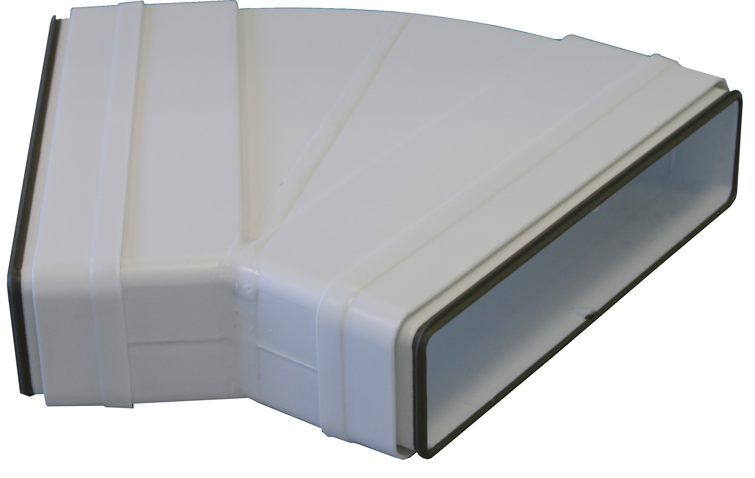 S&P - Coude 45° horizontal PVC rigide à joints d'étanchéité, rectangulaire 55 x 220 mm