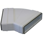S&P - Coude 45° horizontal PVC rigide à joints d'étanchéité, rectangulaire 55 x 220 mm