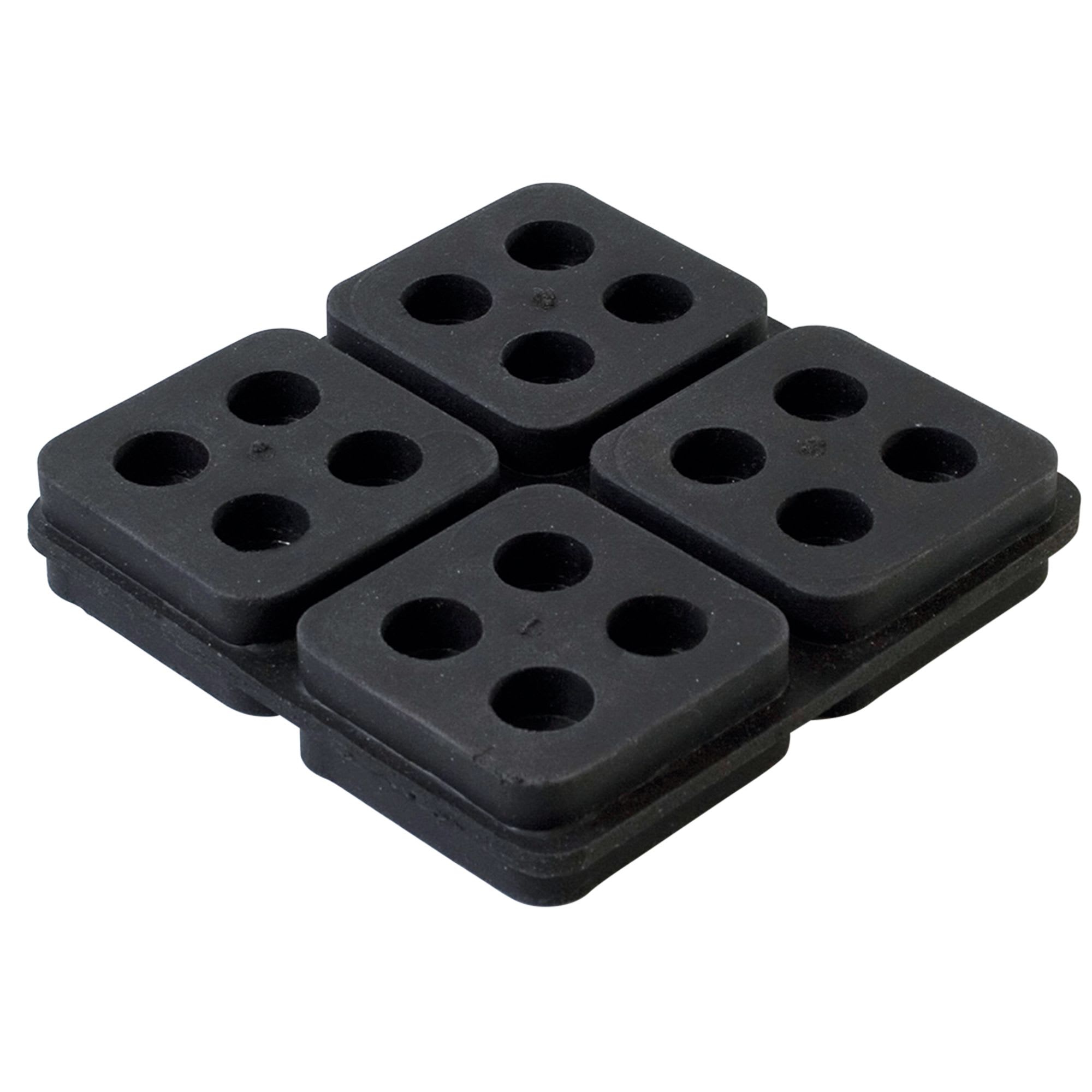 S&P - Plots amortisseurs élastomère,D 45 x 45 mm, épaisseur 21 mm, lot de 4 unités