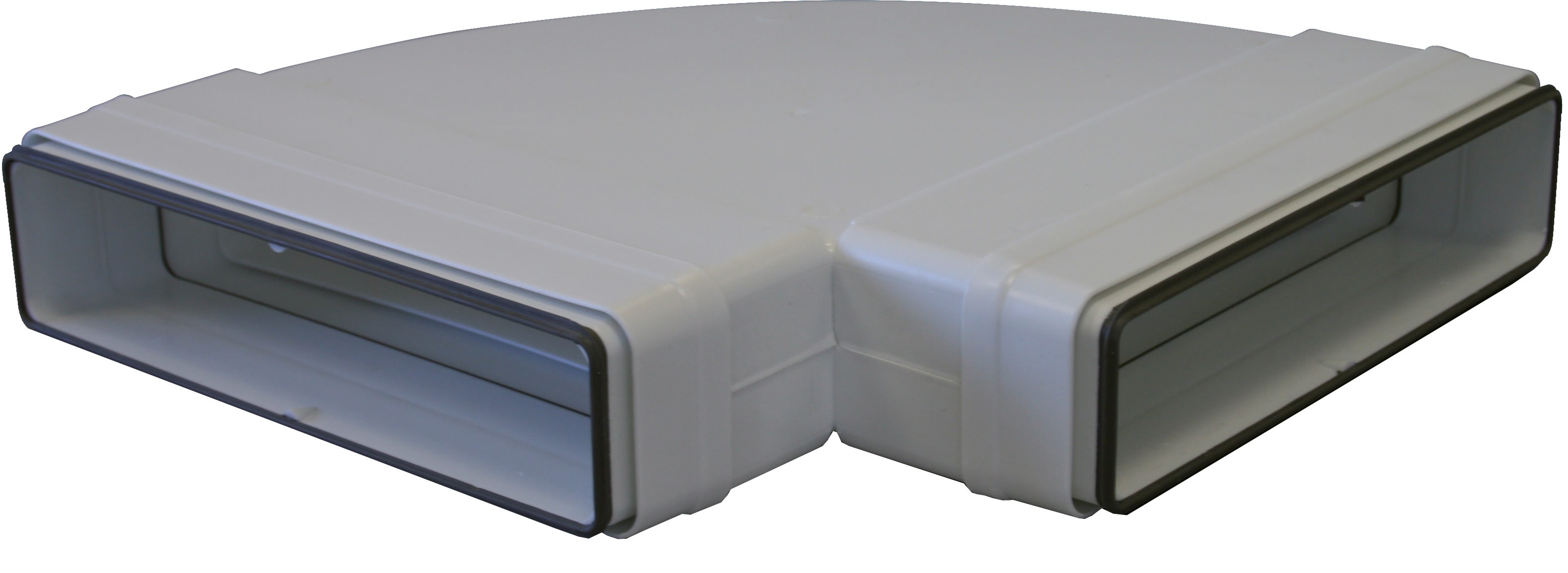 S&P - Coude 90° horizontal PVC rigide à joints d'étanchéité, rectangulaire 55 x 220 mm