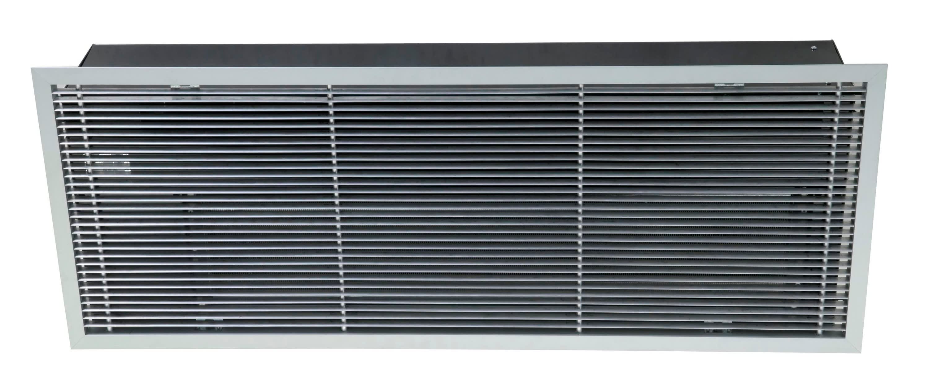 S&P - Rideau d'air chaud/air ambiant, encastré 4,5 et 9 kW, longueur de grille 1755 mm