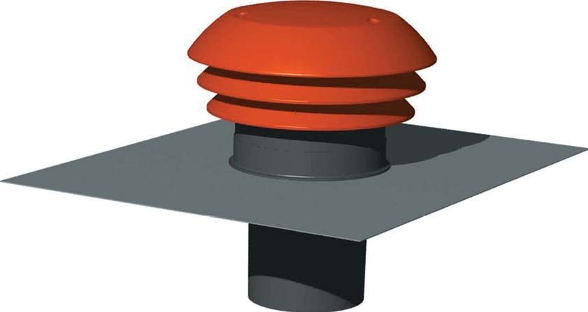 S&P - Chapeau de toiture plastique design, D raccordement 150/160 mm, couleur tuile