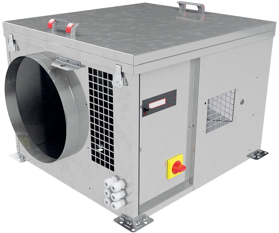 S&P - Caisson C4 Ecowatt régulé, 600 m3/h, refoul. horiz en ligne, mono 230V