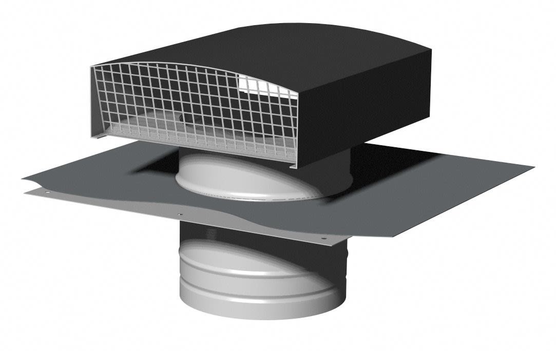 S&P - Chapeau de toiture métallique, D125 mm, rejet 295 m3/h, asp 160 m3/h, ardoise
