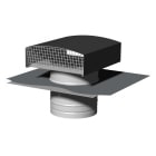 S&P - Chapeau de toiture métallique design, D125 mm, couleur TUILE, à embase 600x600