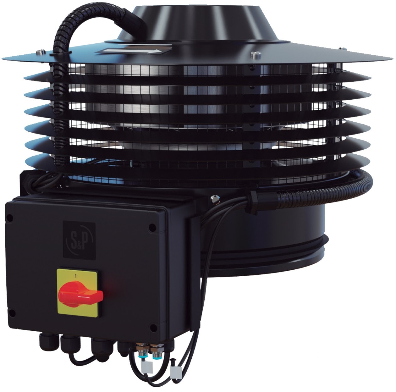 S&P - Tourelle centrifuge horizontale ecowatt monophasée, 230V, 4 pôles diamètre 315mm