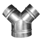 S&P - Dérivation à 45° en acier galvanisé à 1 piquage D125 mm et 2 piquages D80 mm