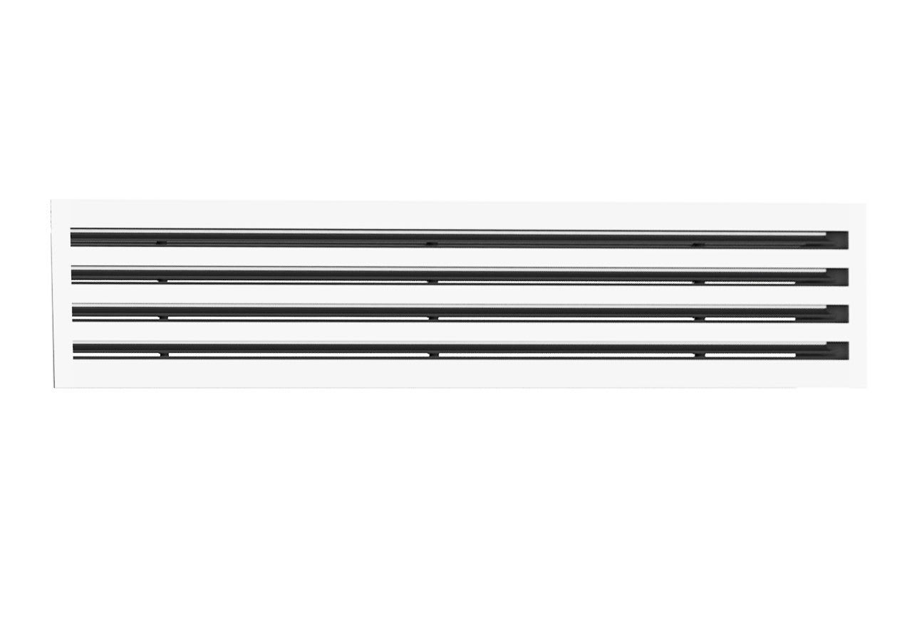 S&P - Diffuseur linéaire à 4 fentes réglables, plenum isolé, blanc, longueur 1135 mm