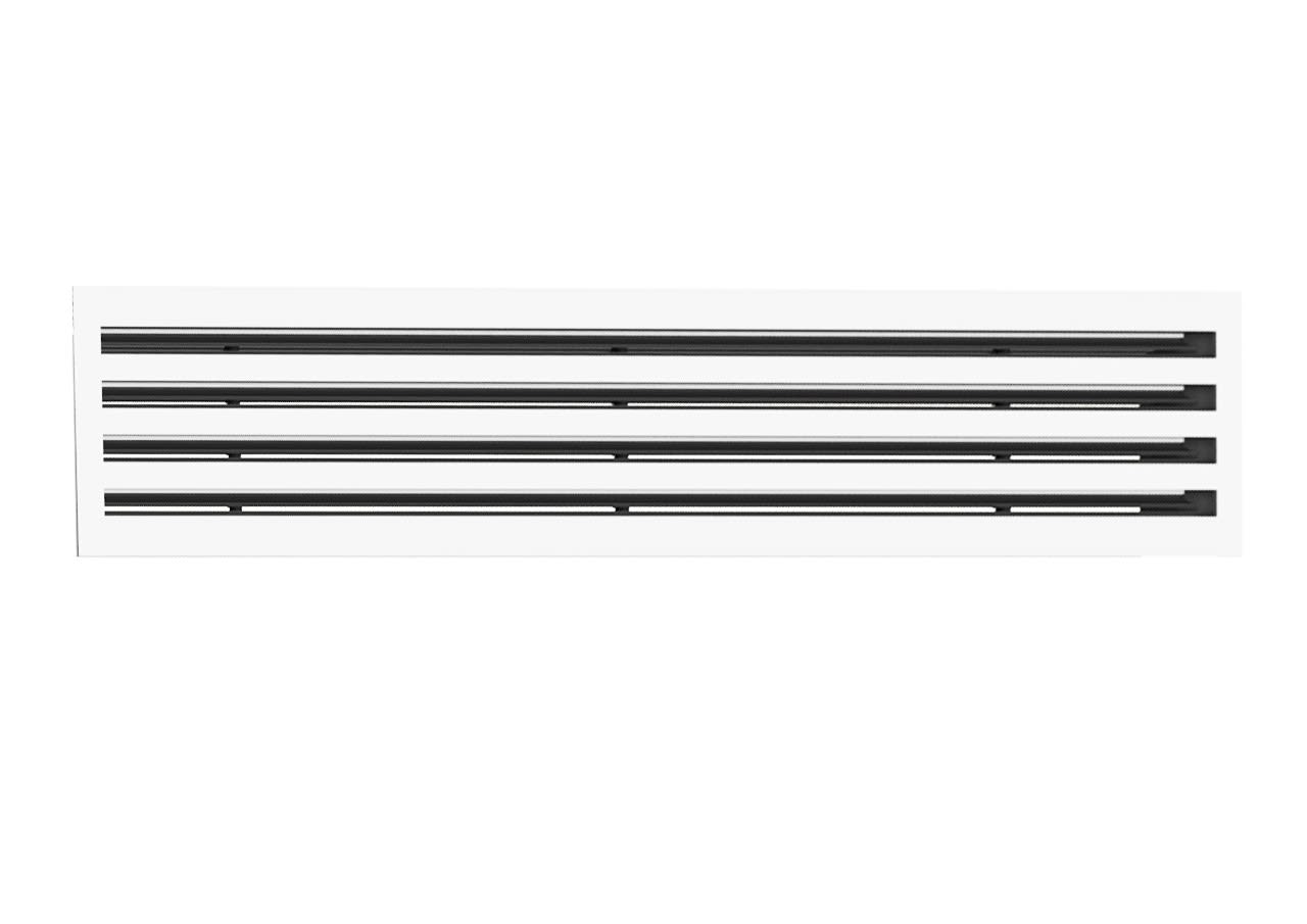S&P - Diffuseur linéaire à 4 fentes réglables, plenum isolé, blanc, longueur 1135 mm