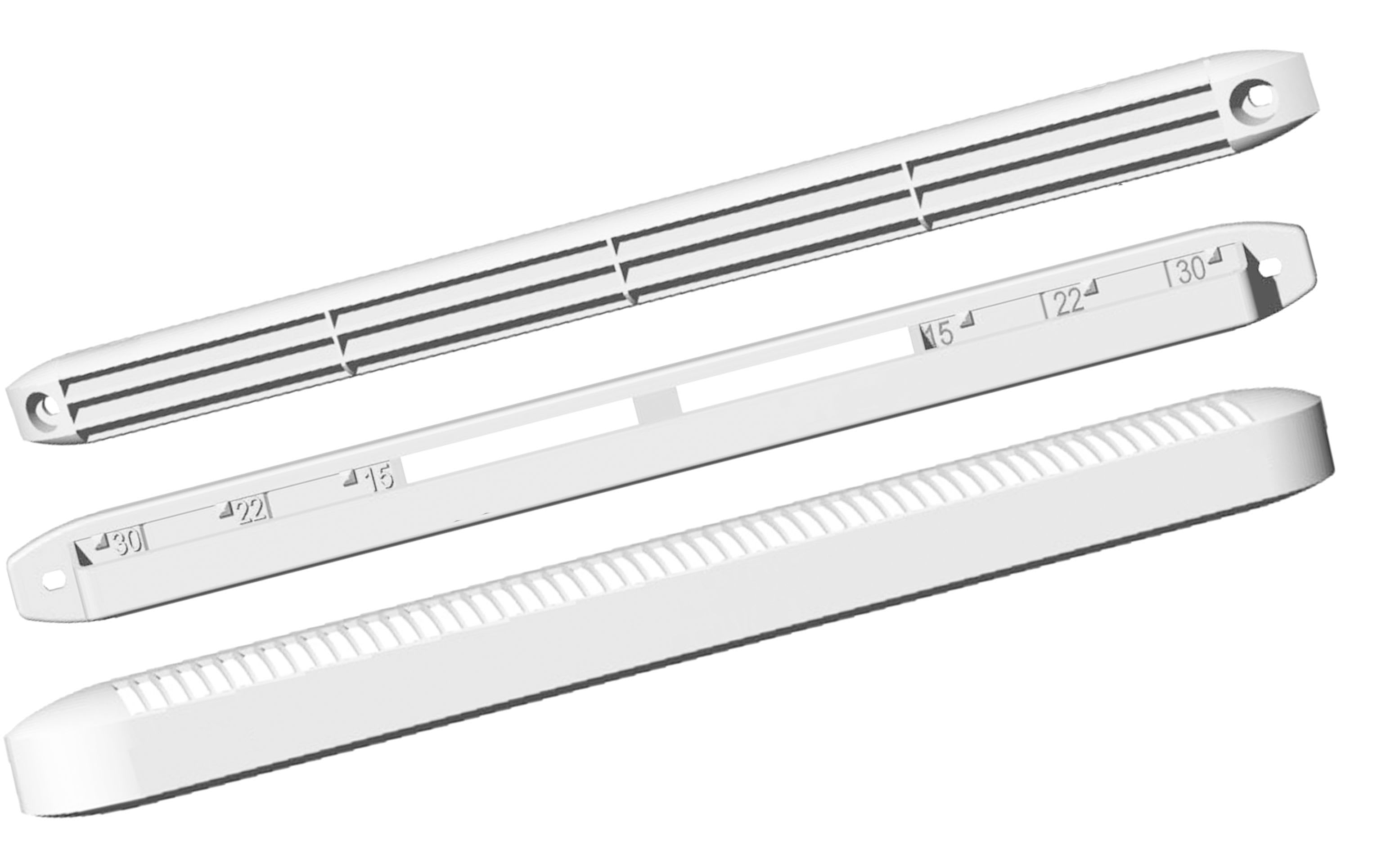 S&P - Entrée d'air auto universelle, 15/22/30 m3/h, RAL 8024, réservation 354x12 mm