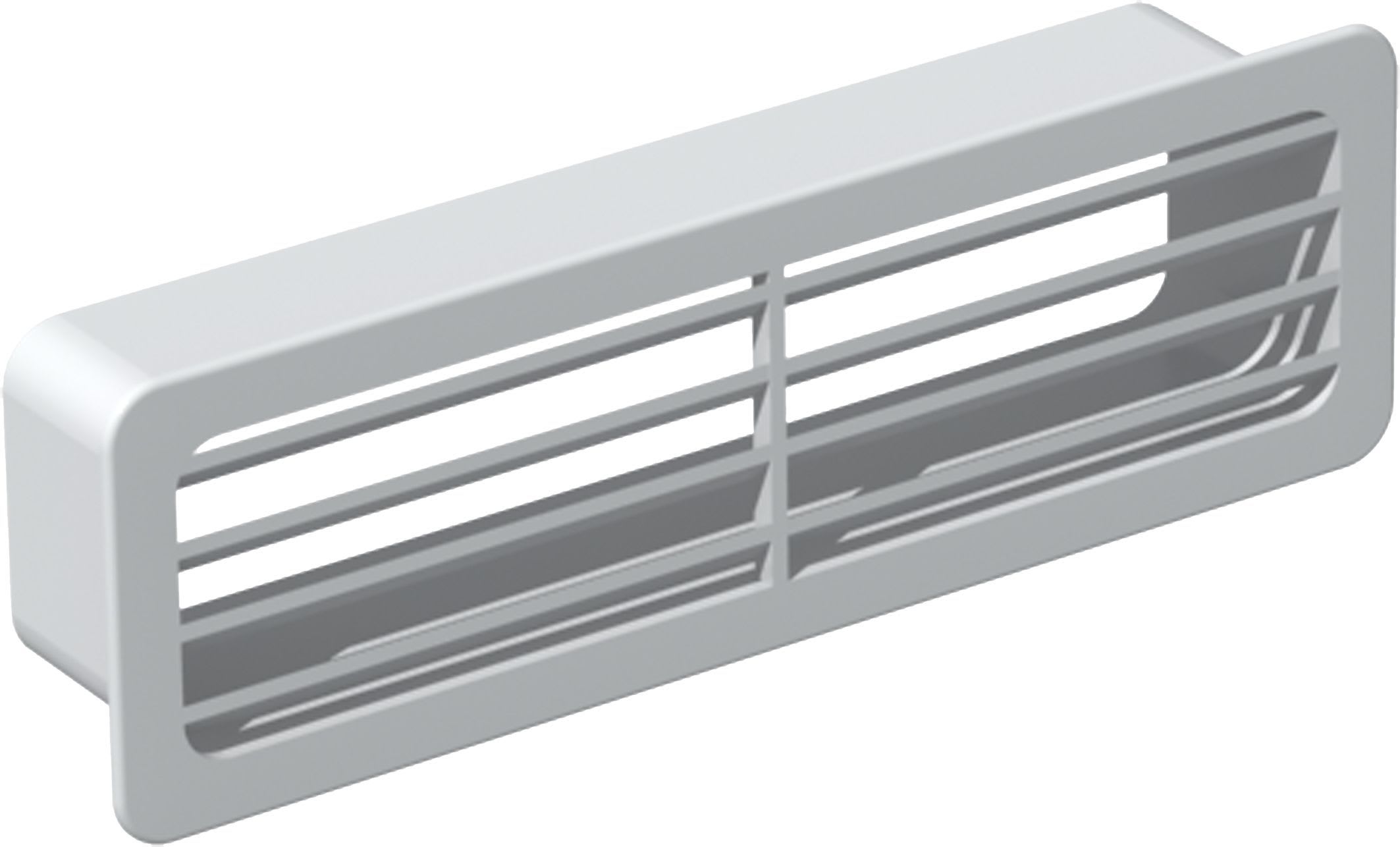 S&P - Grille extérieure rectangulaire PVC rigide, 55 x 220 mm, gamme TUBPLA