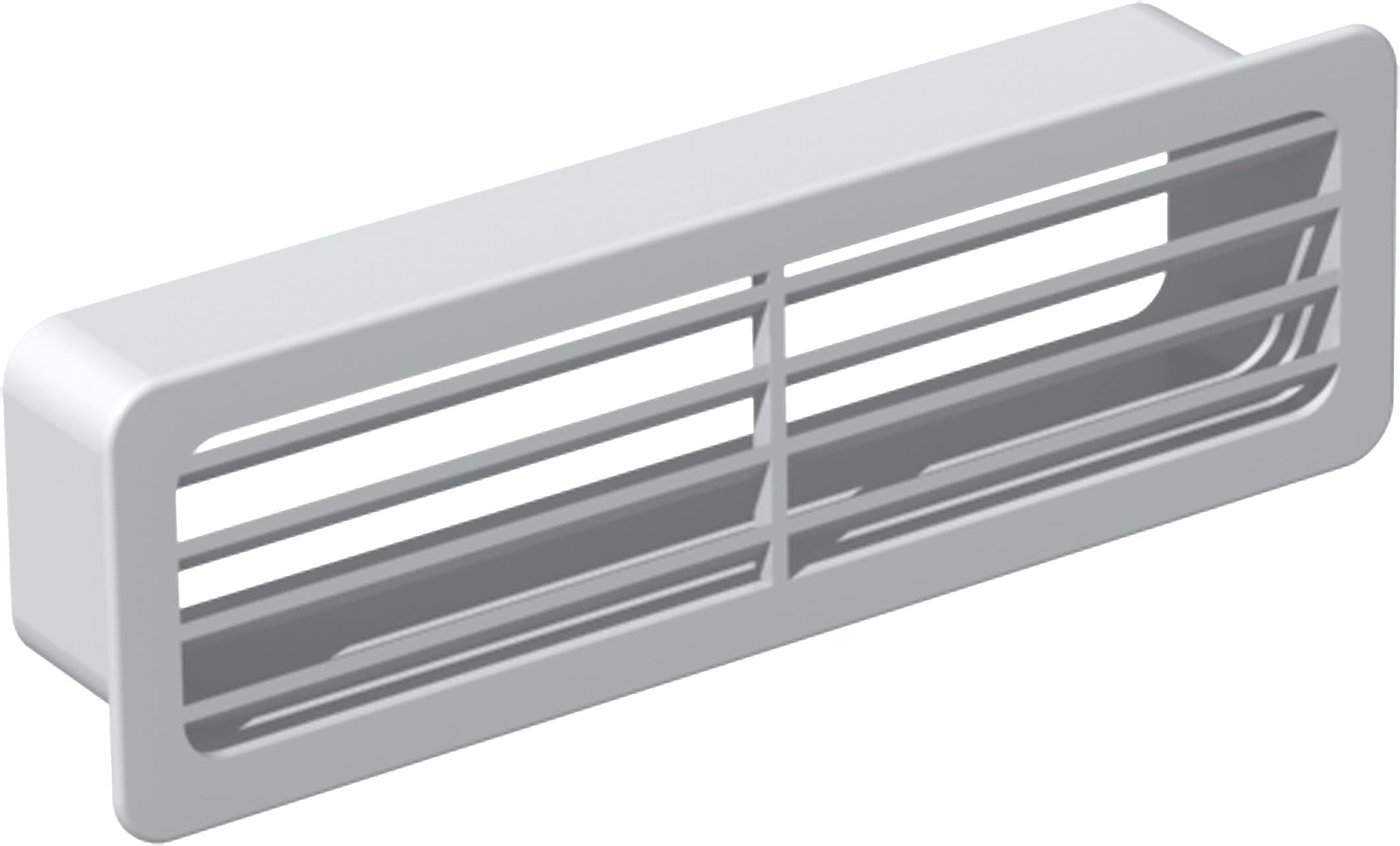 S&P - Grille extérieure rectangulaire PVC rigide, 55 x 220 mm, gamme TUBPLA