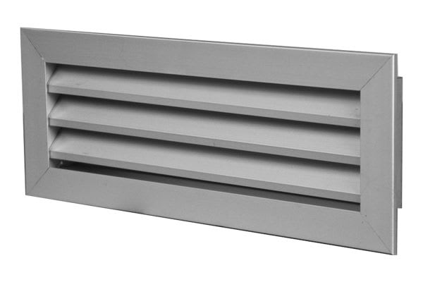 S&P - Grille de reprise à ailettes fixes, simple déflexion, aluminium, D 400 x 100 mm