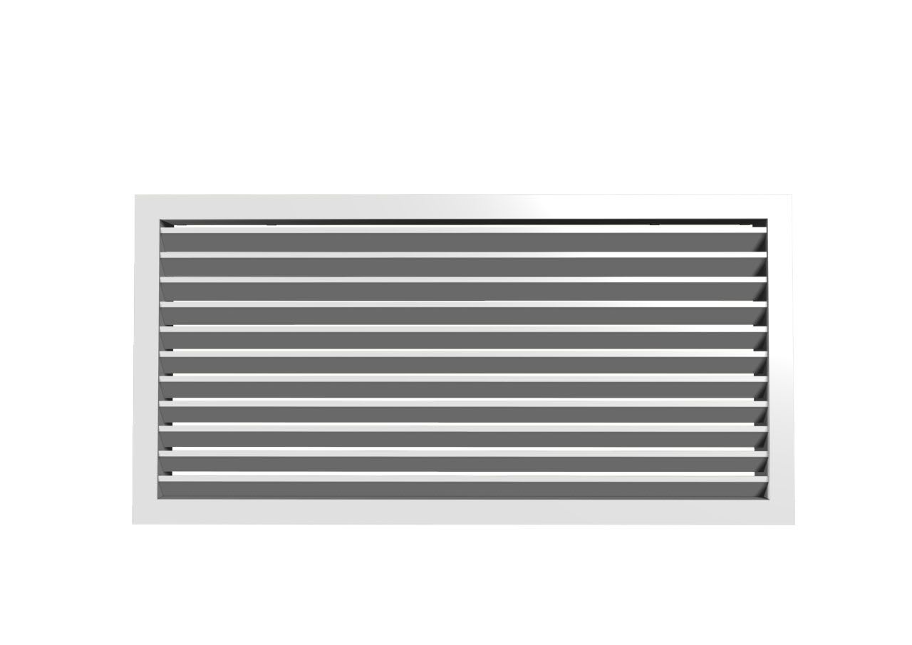S&P - Grille de reprise à ailettes fixes, simple déflexion, blanc, D 800 x 200 mm