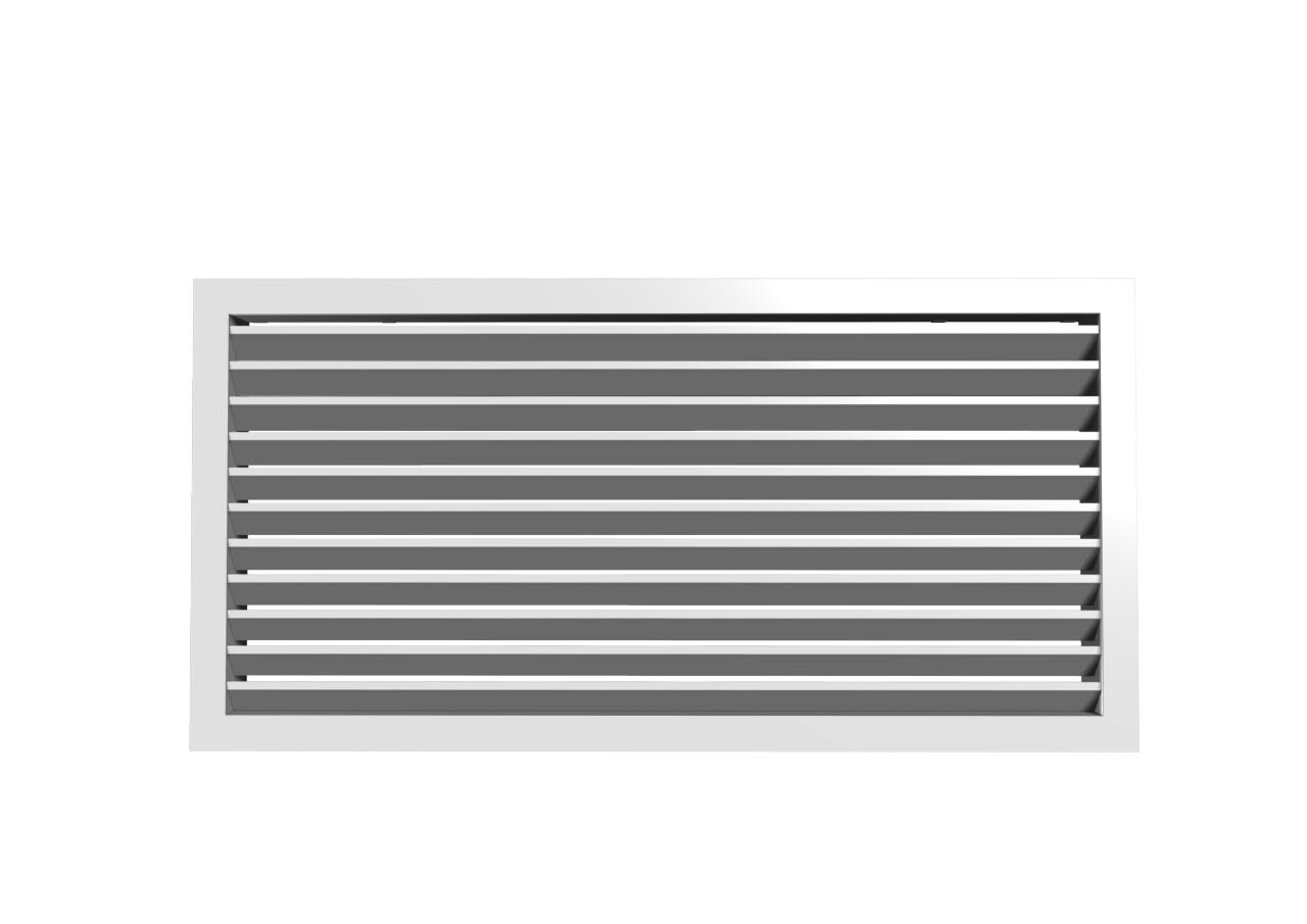 S&P - Grille de reprise à ailettes fixes, simple déflexion, blanc, D 400 x 100 mm