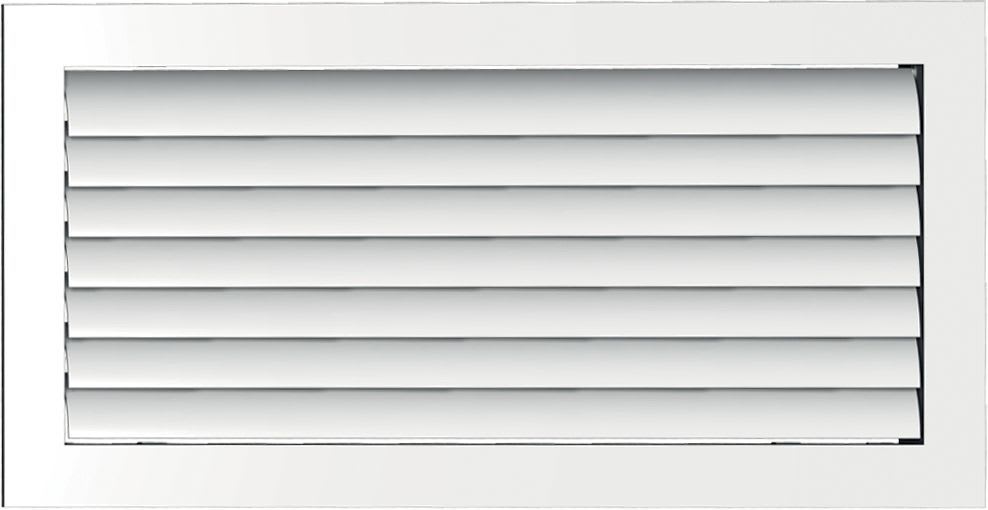S&P - Grille à ailettes courbes orientables, blanc, dimensions 300 x 100 mm