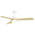 S&P - Ventilateur plafond silencieux 3 vitesses chêne, 1300 mm, à LED et cde Radio