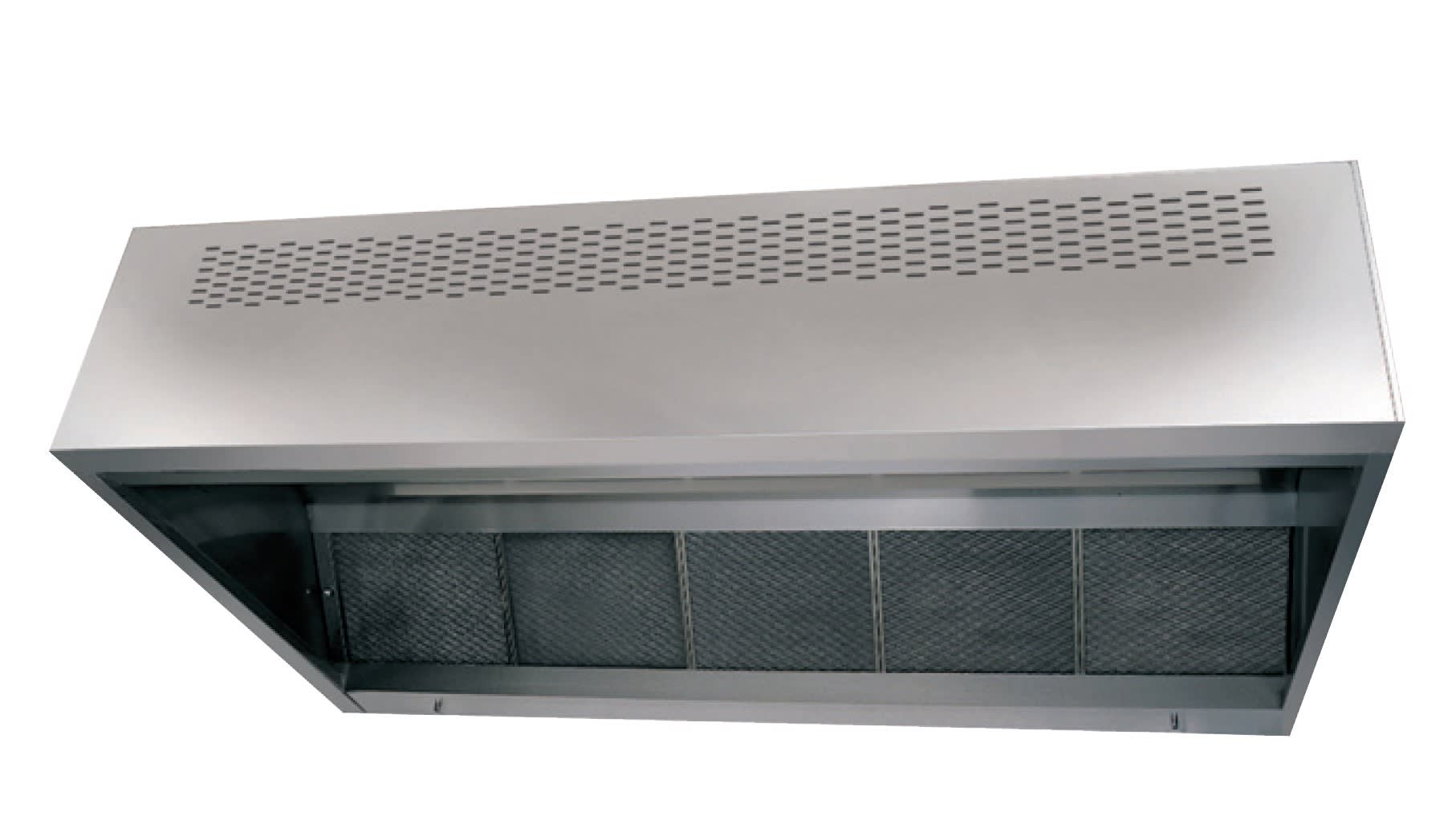 S&P - Hotte de cuisine pro à rideau inductif 30%, HT 50 cm, Lg 4,5 m, visière 1,2 m