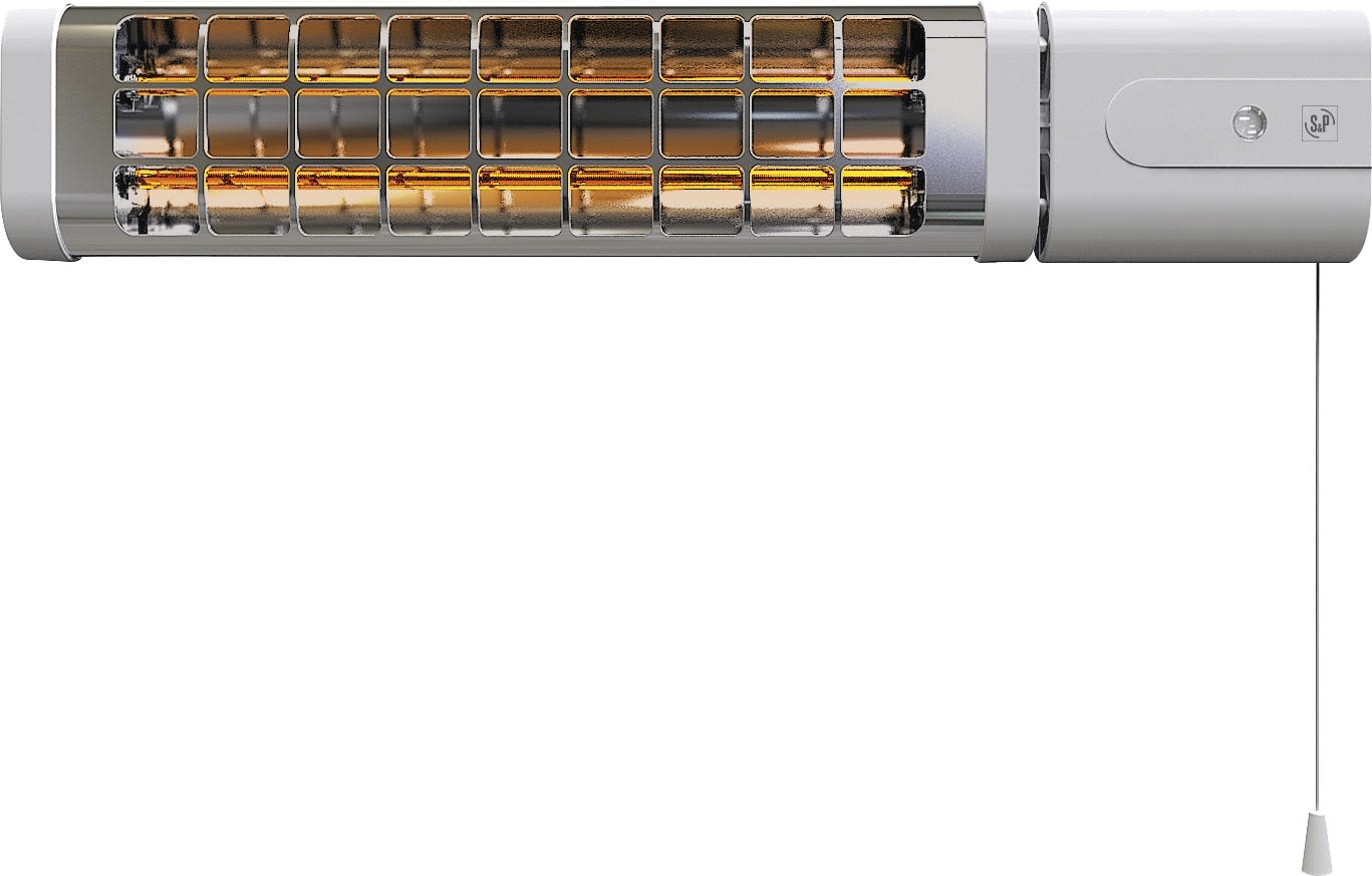 S&P - Réglette infrarouge murale, commande à cordelette réversible, 600/1200W