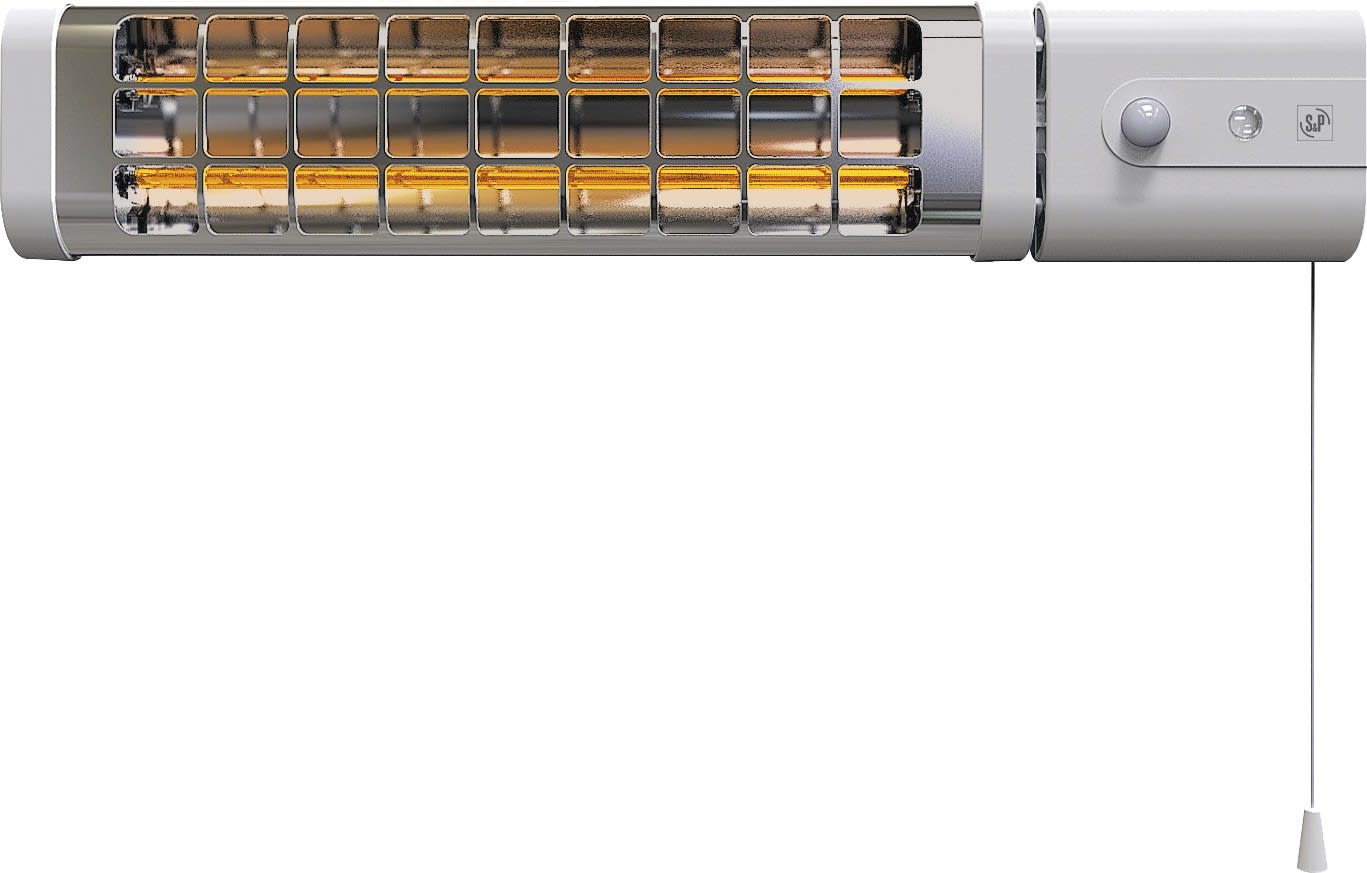 S&P - Réglette infrarouge murale, détection de présence, cde à cordelette, 750/1500W