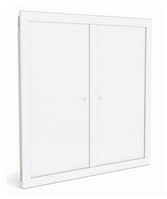 S&P - Volet de désenfumage blanc à portillon, 2 vantaux pour installation verticale