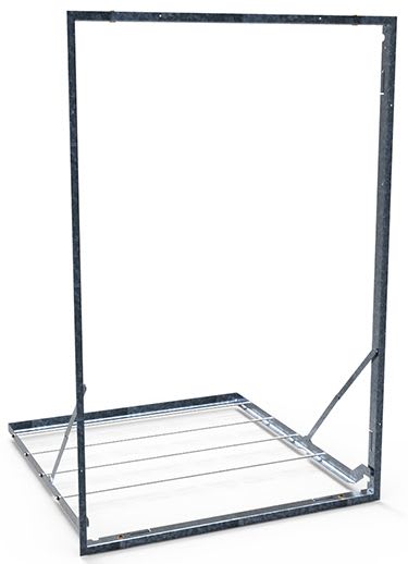 S&P - Précadre + grille anti-chute pour volet de désenfumage KAMOUFLAGE, D 380 x 630mm