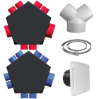 S&P - Kit accessoires VMC DF avec 2 plénums insuff. et 1 ext, bouches, dériv, colliers