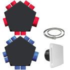 S&P - Kit accessoires VMC DF avec 1 plénum insuff. et 1 ext., bouches, colliers