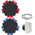 S&P - Kit accessoires VMC DF avec 1 plénum insuff. et 1 ext., bouches, colliers