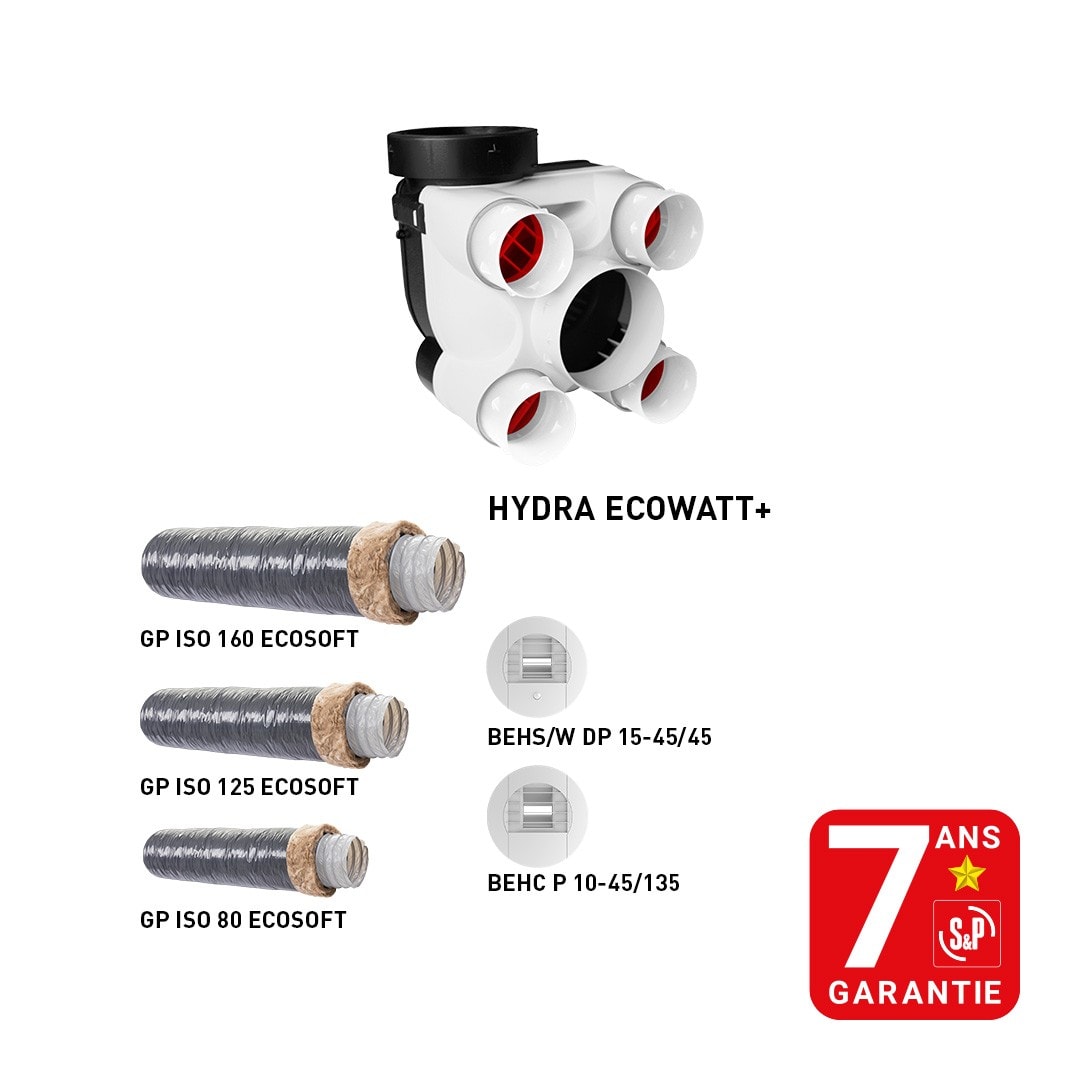 S&P - Kit CMI HYDRA ECOWATT+ 2 Bouches, Gaines isolées ECOSOFT