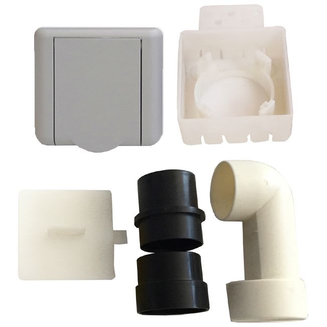 S&P - Kit prise carrée grise SAPHIR + accessoires D 50/51 mm