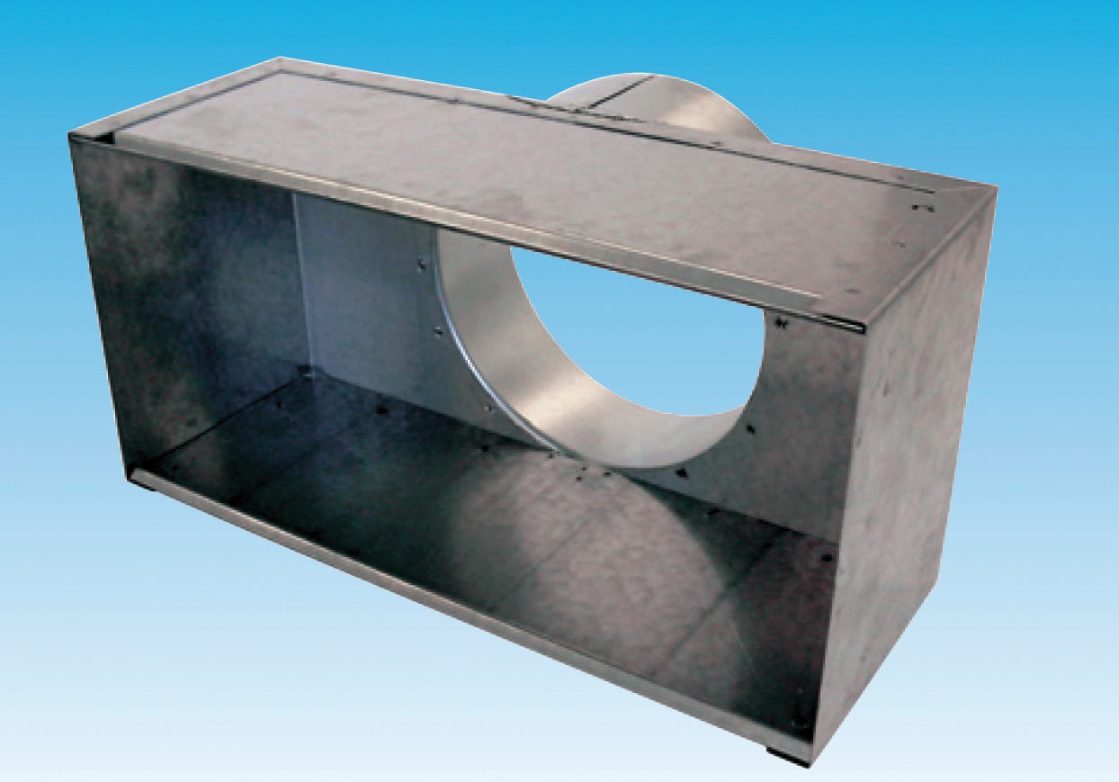 S&P - Plénum galva, raccord arrière D315mm pour GSAO/GRAI/GRMC/GRL/GRE, D 700 x 300mm