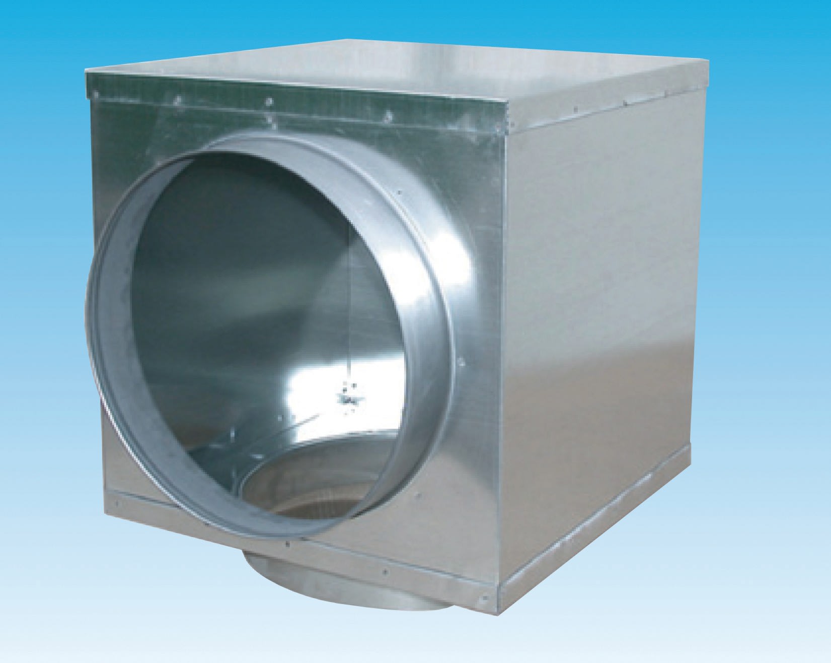 S&P - Plénum à sortie latéral, 2 piquages D 200 mm, pour GRAIxCD et GMI 600 x 400 mm