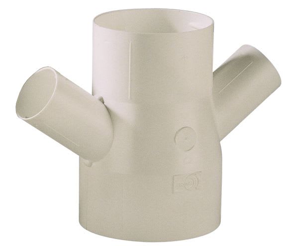 S&P - Dérivation à 45° en acier galvanisé à 1 piquage D125 mm et 2 piquages D80 mm