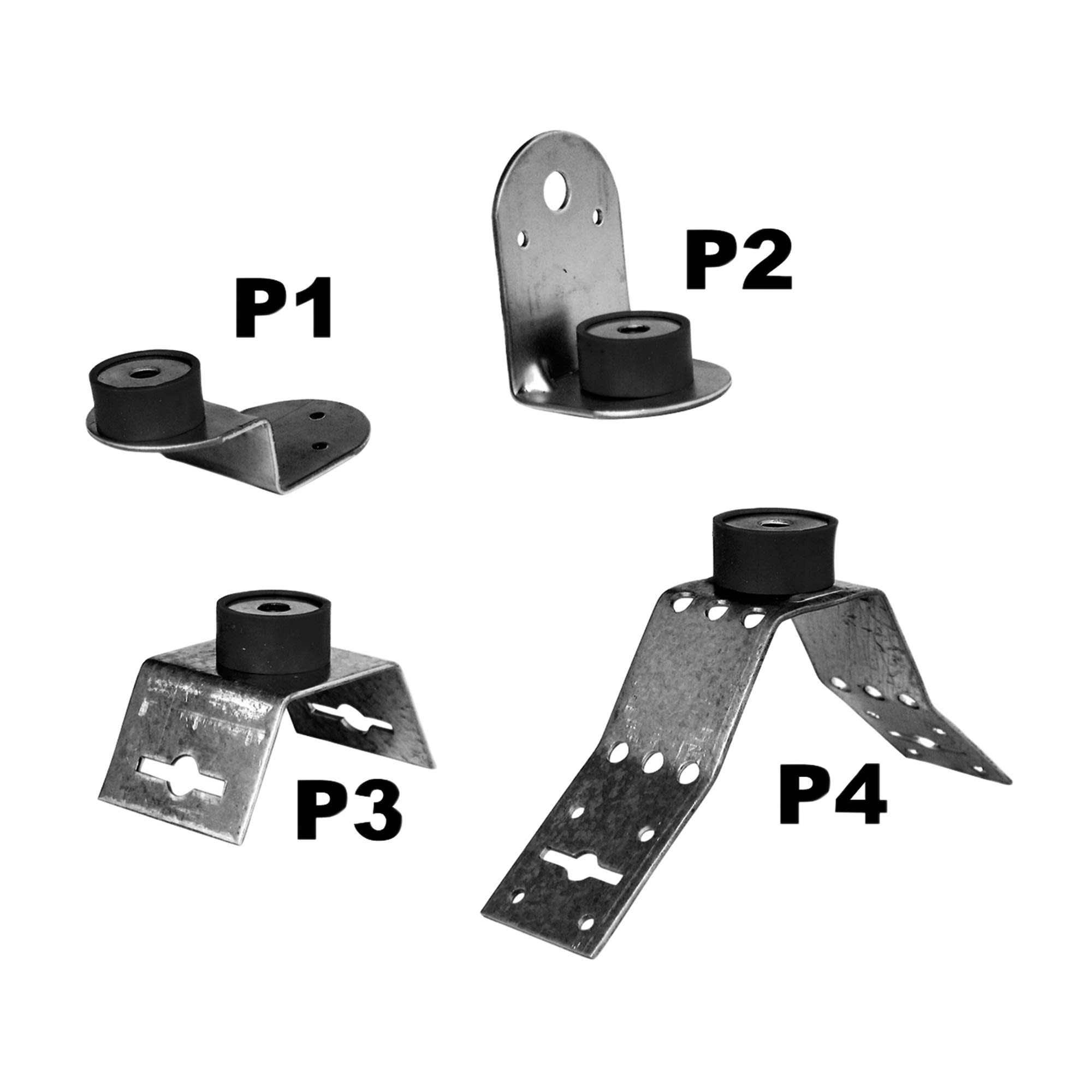 S&P - Pattes de suspension acier galvanisé en S pour caissons et conduits, 4 unités