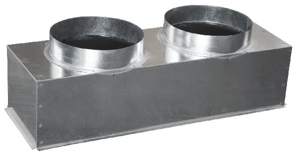 S&P - Plénum galva, raccord arrière D400mm pour GSAO/GRAI/GRMC/GRL/GRE D500 x 500mm