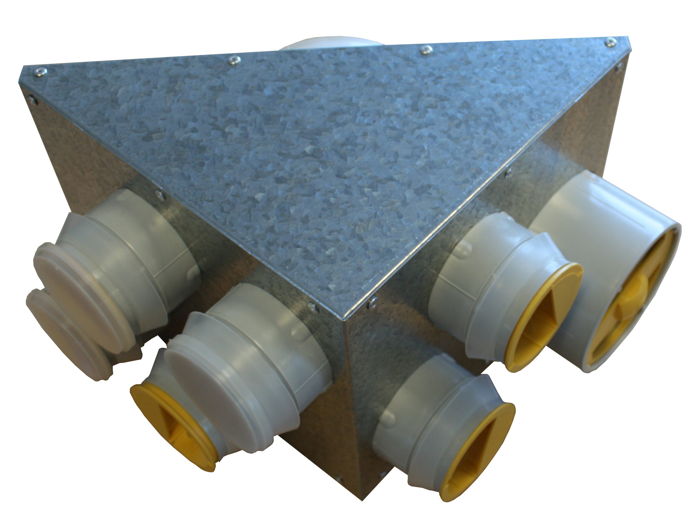 S&P - Plénum de reprise 6 piquages D 80 mm + 1 piquage D 125 mm pour réseau de VMC DF