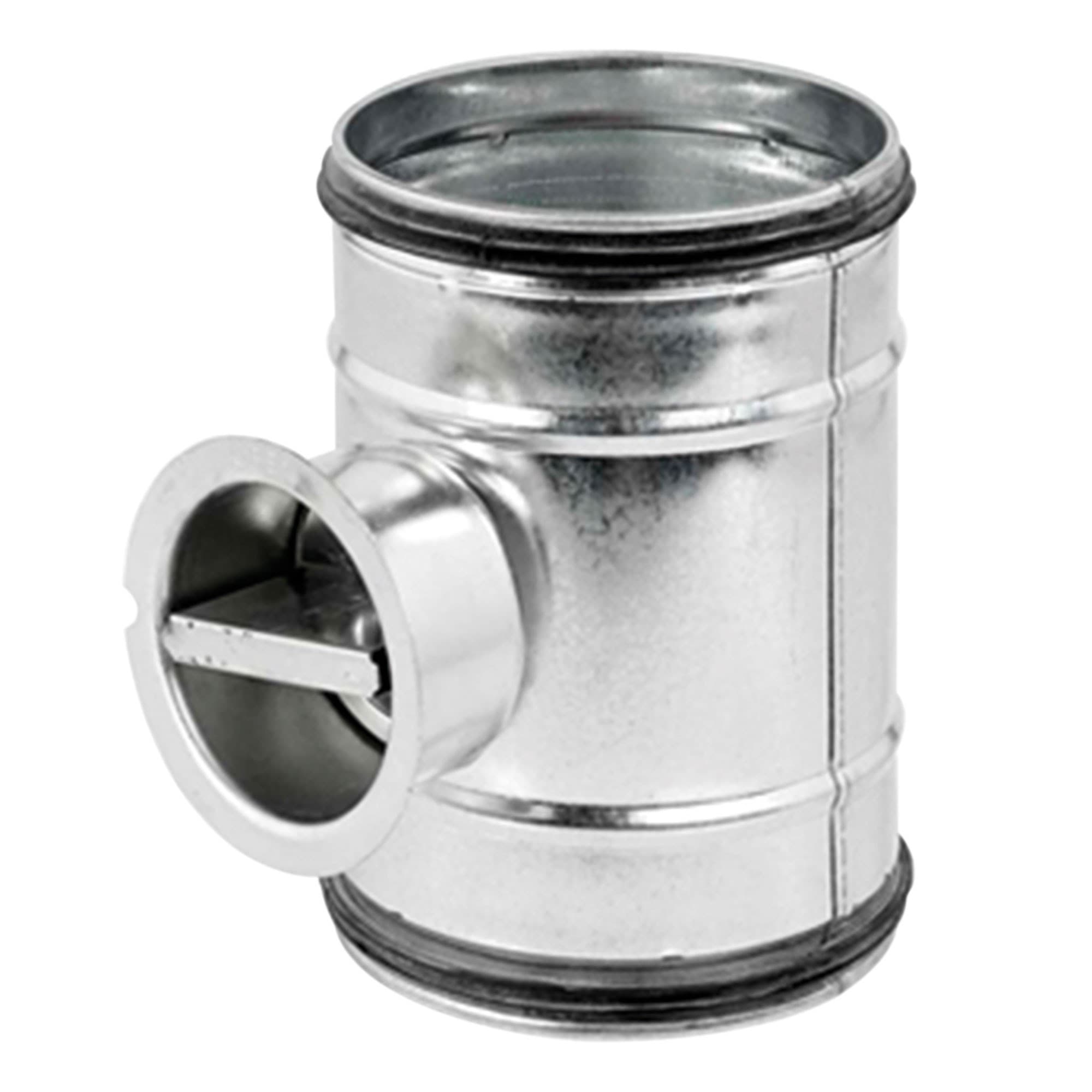 S&P - Registre manuel en acier galva, volet en tôle pleine, à joints, raccord D 250 mm